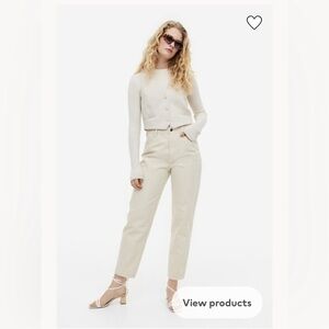 H&M twill beige pants - great condition - size 2